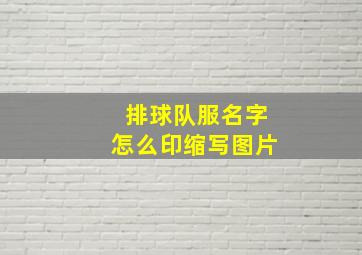 排球队服名字怎么印缩写图片