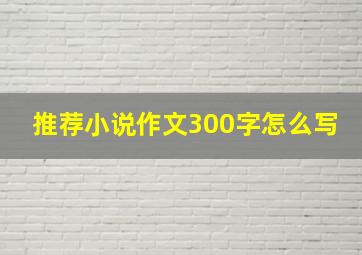 推荐小说作文300字怎么写