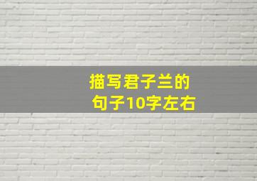 描写君子兰的句子10字左右