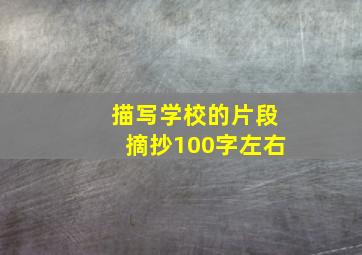 描写学校的片段摘抄100字左右