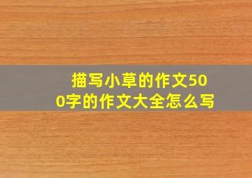 描写小草的作文500字的作文大全怎么写