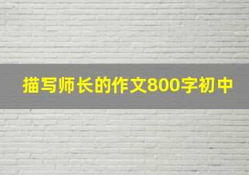 描写师长的作文800字初中