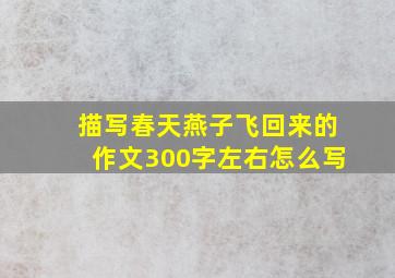 描写春天燕子飞回来的作文300字左右怎么写