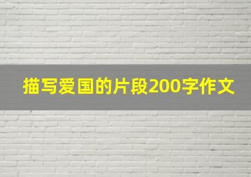 描写爱国的片段200字作文