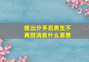 提出分手后男生不再回消息什么意思