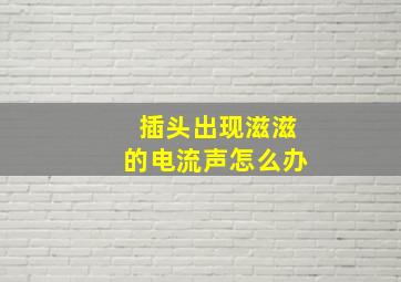 插头出现滋滋的电流声怎么办