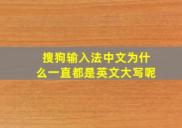 搜狗输入法中文为什么一直都是英文大写呢