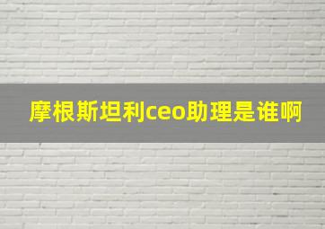 摩根斯坦利ceo助理是谁啊