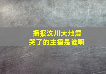 播报汶川大地震哭了的主播是谁啊