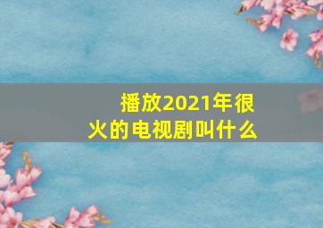 播放2021年很火的电视剧叫什么