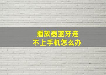 播放器蓝牙连不上手机怎么办