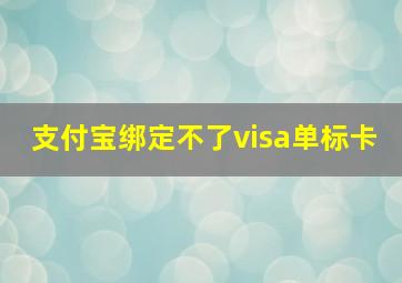 支付宝绑定不了visa单标卡