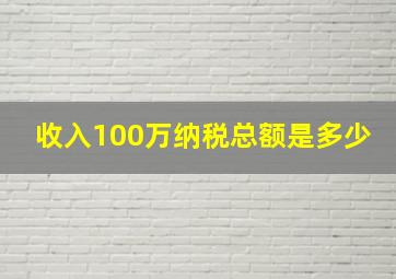 收入100万纳税总额是多少