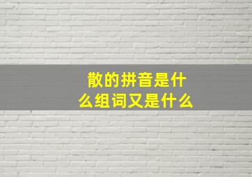 散的拼音是什么组词又是什么