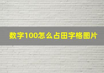 数字100怎么占田字格图片