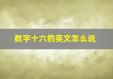 数字十六的英文怎么说