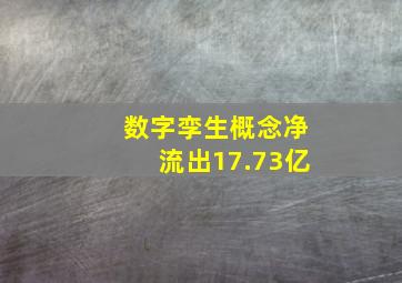 数字孪生概念净流出17.73亿