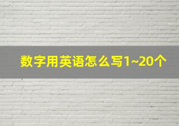 数字用英语怎么写1~20个