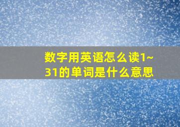 数字用英语怎么读1~31的单词是什么意思