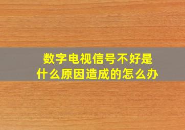 数字电视信号不好是什么原因造成的怎么办