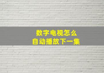 数字电视怎么自动播放下一集