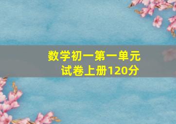 数学初一第一单元试卷上册120分