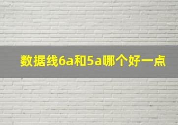 数据线6a和5a哪个好一点