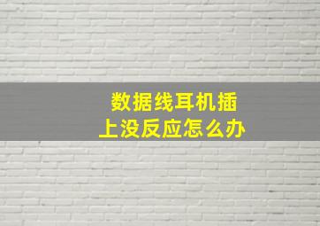 数据线耳机插上没反应怎么办