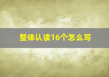 整体认读16个怎么写