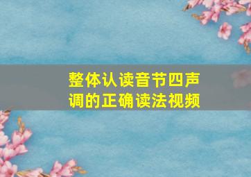 整体认读音节四声调的正确读法视频