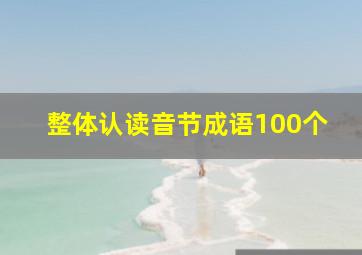 整体认读音节成语100个