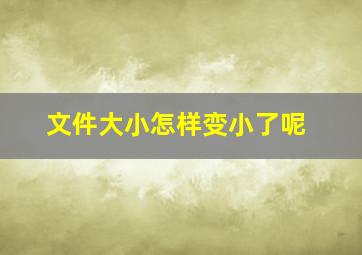 文件大小怎样变小了呢