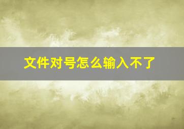 文件对号怎么输入不了