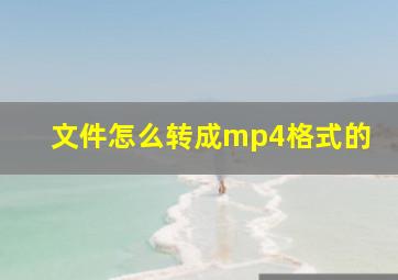 文件怎么转成mp4格式的