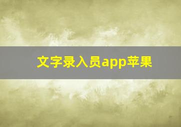 文字录入员app苹果