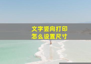 文字竖向打印怎么设置尺寸