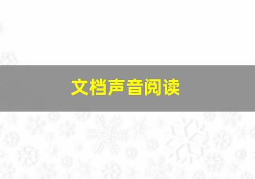 文档声音阅读