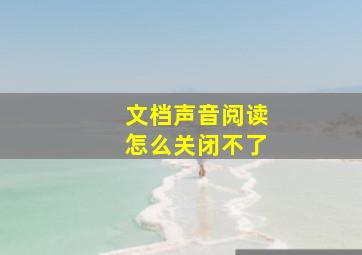 文档声音阅读怎么关闭不了