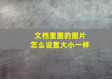 文档里面的图片怎么设置大小一样