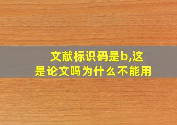 文献标识码是b,这是论文吗为什么不能用