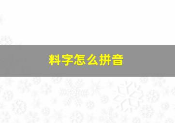 料字怎么拼音