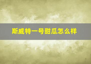 斯威特一号甜瓜怎么样