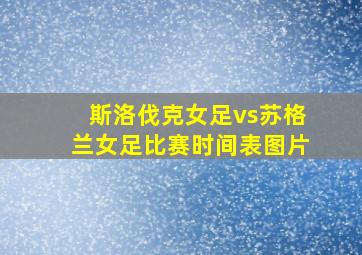 斯洛伐克女足vs苏格兰女足比赛时间表图片