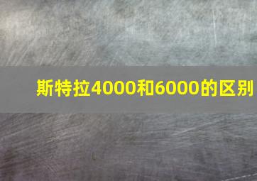 斯特拉4000和6000的区别