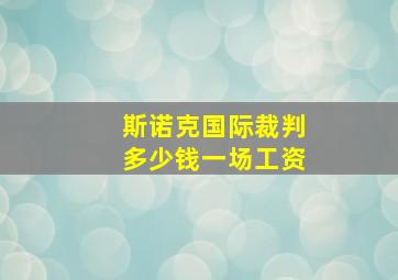 斯诺克国际裁判多少钱一场工资