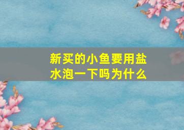 新买的小鱼要用盐水泡一下吗为什么