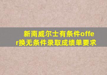 新南威尔士有条件offer换无条件录取成绩单要求