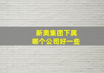 新奥集团下属哪个公司好一些