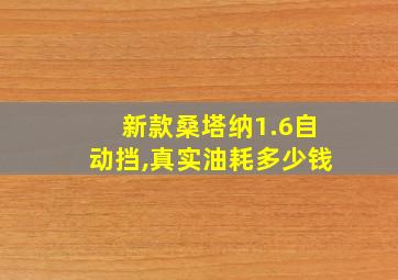 新款桑塔纳1.6自动挡,真实油耗多少钱