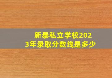 新泰私立学校2023年录取分数线是多少